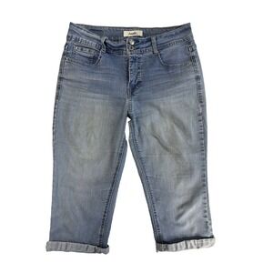 Angels Womens 8 Light Wash Capri Jeans Y2K 90's Lived In Casual Essential Urban